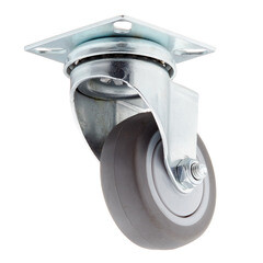 Опора колесная поворотная пластик/резина на площадке 50 мм серая (1 шт.) - фото 3