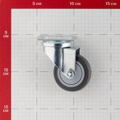 Опора колесная поворотная пластик/резина на площадке 50 мм серая (1 шт.) - фото 2