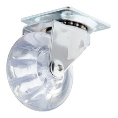 Опора колесная поворотная полиуретан/пластик на площадке 50 мм прозрачная (1 шт.) - фото 1