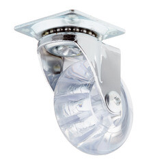 Опора колесная поворотная полиуретан/пластик на площадке 50 мм прозрачная (1 шт.) - фото 3