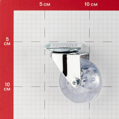 Опора колесная поворотная полиуретан/пластик на площадке 50 мм прозрачная (1 шт.) - фото 2