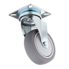 Опора колесная поворотная пластик/резина на площадке 75 мм серая (1 шт.) - фото 3