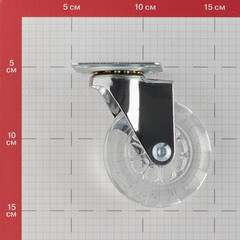 Опора колесная поворотная полиуретан/пластик на площадке 75 мм прозрачная (1 шт.) - фото 2