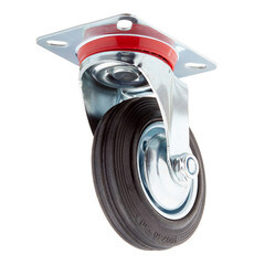 Опора колесная поворотная сталь/резина на площадке 100 мм черная (1 шт.) - фото 3