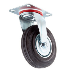 Опора колесная поворотная сталь/резина на площадке 125 мм черная (1 шт.) - фото 3