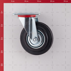 Опора колесная поворотная сталь/резина на площадке 125 мм черная (1 шт.) - фото 2