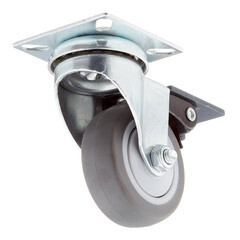 Опора колесная поворотная пластик/резина со стопором 50 мм серая (1 шт.) - фото 2