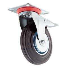 Опора колесная поворотная сталь/резина со стопором 125 мм черная (1 шт.) - фото 3