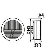 Решетка вентиляционная пластиковая приточно-вытяжная Era РПКФ d143 мм с фланцем d100 мм белая - фото 4