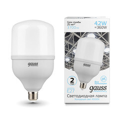 Лампа светодиодная Gauss E27 6500К 42 Вт 3700 Лм 180-240 В цилиндр T120 матовая - фото 6