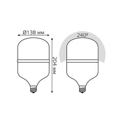 Лампа светодиодная Gauss E27 4000К 50 Вт 4400 Лм 180-240 В цилиндр T140 матовая - фото 5