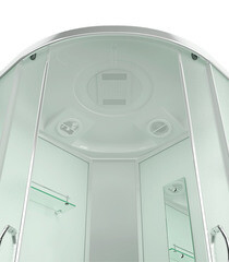 Душевая кабина Erlit Comfort 90х90х215 см стекло матовое 4 мм с высоким поддоном полукруг - фото 6