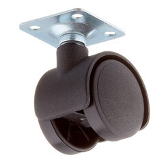 Ролик двойной на площадке d30 мм (черный/черный) - фото 3