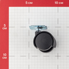 Ролик двойной на площадке d30 мм (черный/черный) - фото 2