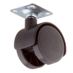 Ролик двойной на площадке d40 мм (черный/черный) - фото 3