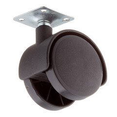 Ролик двойной на площадке d50 мм (черный/черный) - фото 3