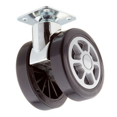 Ролик двойной на площадке d60 мм (черный) - фото 3