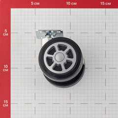 Ролик двойной на площадке d60 мм (черный) - фото 2