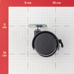 Ролик двойной на площадке со стопором d40 мм (черный/черный) - фото 3