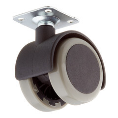 Ролик двойной на площадке со стопором d50 мм (серый) - фото 3