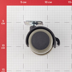 Ролик двойной на площадке со стопором d50 мм (серый) - фото 2