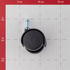 Ролик двойной со штифтом 10 мм пластик d50 мм (черный) - фото 2