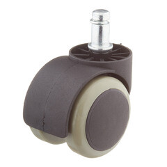 Изображение товара Ролик двойной со штифтом пластик/резина d50 мм (серый/черный)