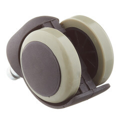 Ролик двойной со штифтом пластик/резина d50 мм (серый/черный) - фото 3