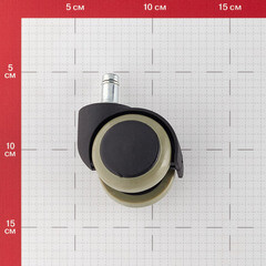 Ролик двойной со штифтом пластик/резина d50 мм (серый/черный) - фото 2