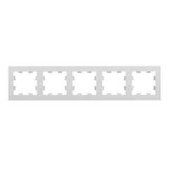 Рамка Systeme Electric AtlasDesign пятиместная белая (ATN000105) - фото 1