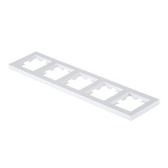 Рамка Systeme Electric AtlasDesign пятиместная белая (ATN000105) - фото 4