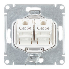 Розетка компьютерная Systeme Electric AtlasDesign встраиваемая белая 2хRJ45 (ATN000185) - фото 2