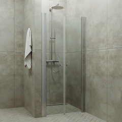 Душевая дверь Triton Дабл стекло прозрачное 90х185 см профиль хром 5 мм распашная (Щ0000036861) - фото 4