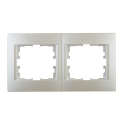 Рамка Lezard Karina двухместная жемчужно-белая (707-3000-147) - фото 1
