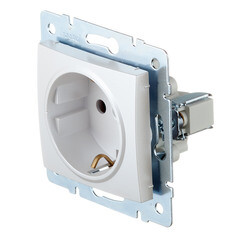 Розетка Lezard Karina встраиваемая жемчужно-белая со шторками (707-3088-124B) - фото 3