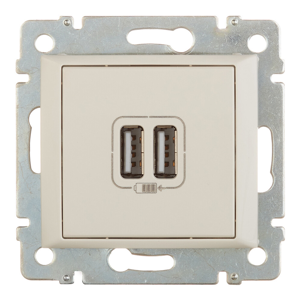 Изображение товара Встраиваемая USB-розетка Legrand Valena слоновая кость 2хUSB-A