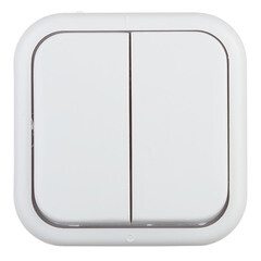 Изображение товара Выключатель Svet двухклавишный накладной белый (0601-00041)