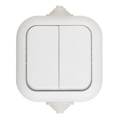 Выключатель Svet двухклавишный накладной белый (0601-00031) - фото 1