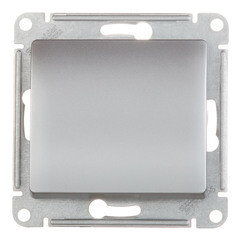 Изображение товара Переключатель Systeme Electric Glossa одноклавишный встраиваемый алюминий (GSL000371)