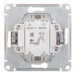 Переключатель Systeme Electric Glossa одноклавишный встраиваемый алюминий (GSL000371) - фото 4