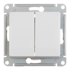 Переключатель Systeme Electric Glossa двухклавишный встраиваемый белый (GSL000165)