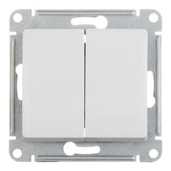 Переключатель Systeme Electric Glossa двухклавишный встраиваемый белый (GSL000165) - фото 1