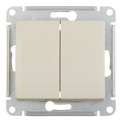 Изображение товара Переключатель Systeme Electric Glossa двухклавишный встраиваемый бежевый (GSL000265)