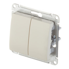 Переключатель Systeme Electric Glossa двухклавишный встраиваемый бежевый (GSL000265) - фото 3