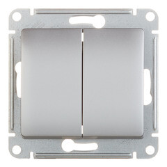 Изображение товара Переключатель Systeme Electric Glossa двухклавишный встраиваемый алюминий (GSL000365)