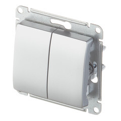 Переключатель Systeme Electric Glossa двухклавишный встраиваемый алюминий (GSL000365) - фото 3