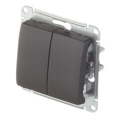 Переключатель Systeme Electric Glossa двухклавишный встраиваемый антрацит (GSL000765) - фото 2