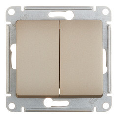 Изображение товара Переключатель Systeme Electric Glossa двухклавишный встраиваемый титан (GSL000465)