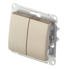 Переключатель Systeme Electric Glossa двухклавишный встраиваемый титан (GSL000465) - фото 3