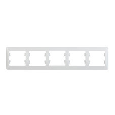 Рамка Systeme Electric Glossa пятиместная белая (GSL000105)